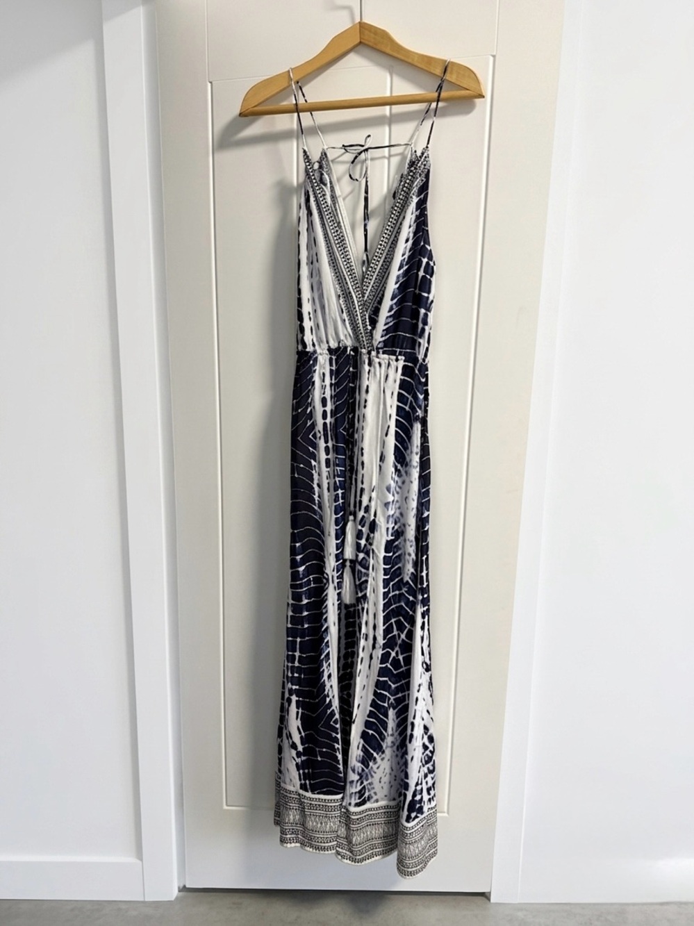 VENUS Blue Tie-Dye Boho Maxi Dress – Size XS